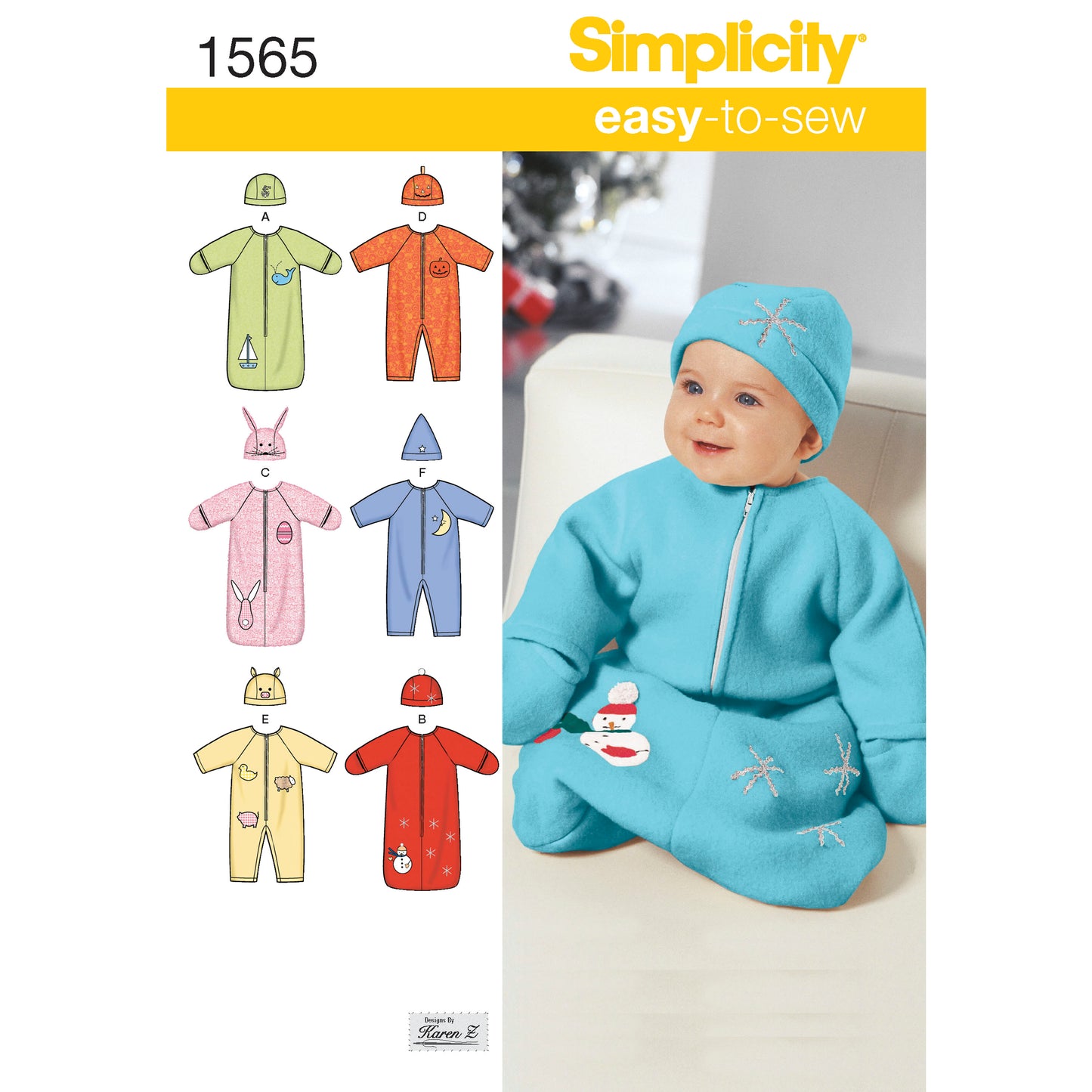 Symønster Simplicity 1565 - Baby - Hat | Billede 3