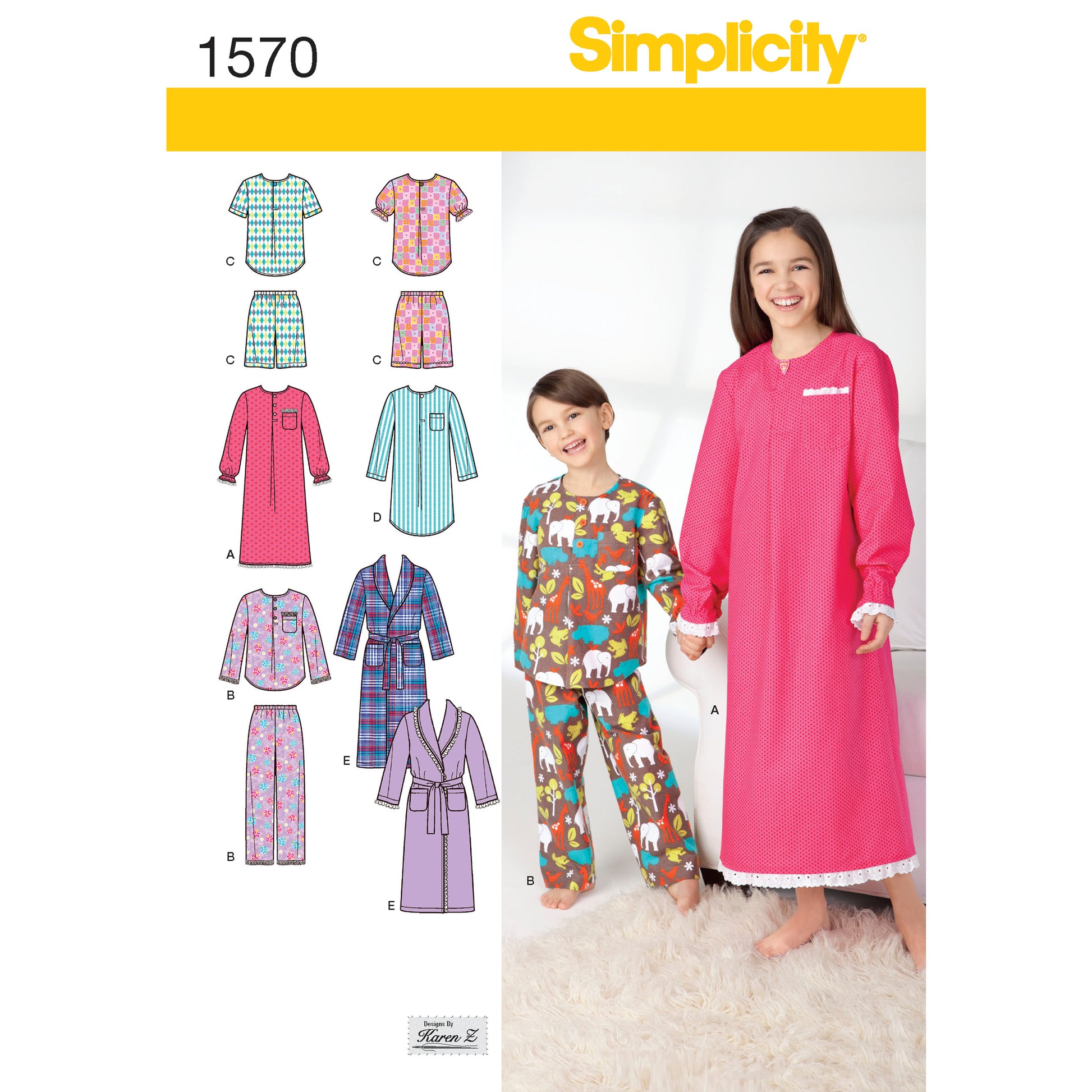 Symønster Simplicity 1570 - Bukser Skjorte Shorts - Pige Dreng - Hat | Billede 4