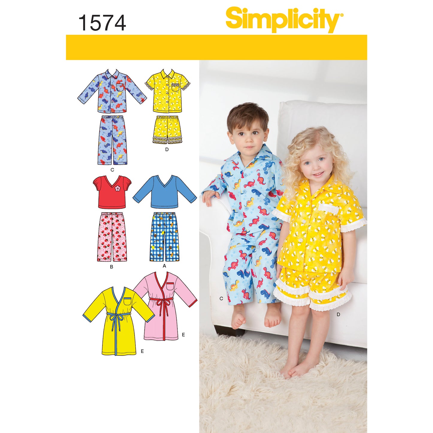 Symønster Simplicity 1574 - Top Bukser - Baby - Hat | Billede 3