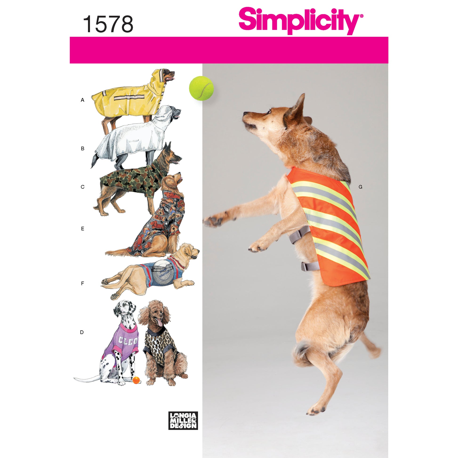 Symønster Simplicity 1578 - Large Size Dog Clothes | Billede 2