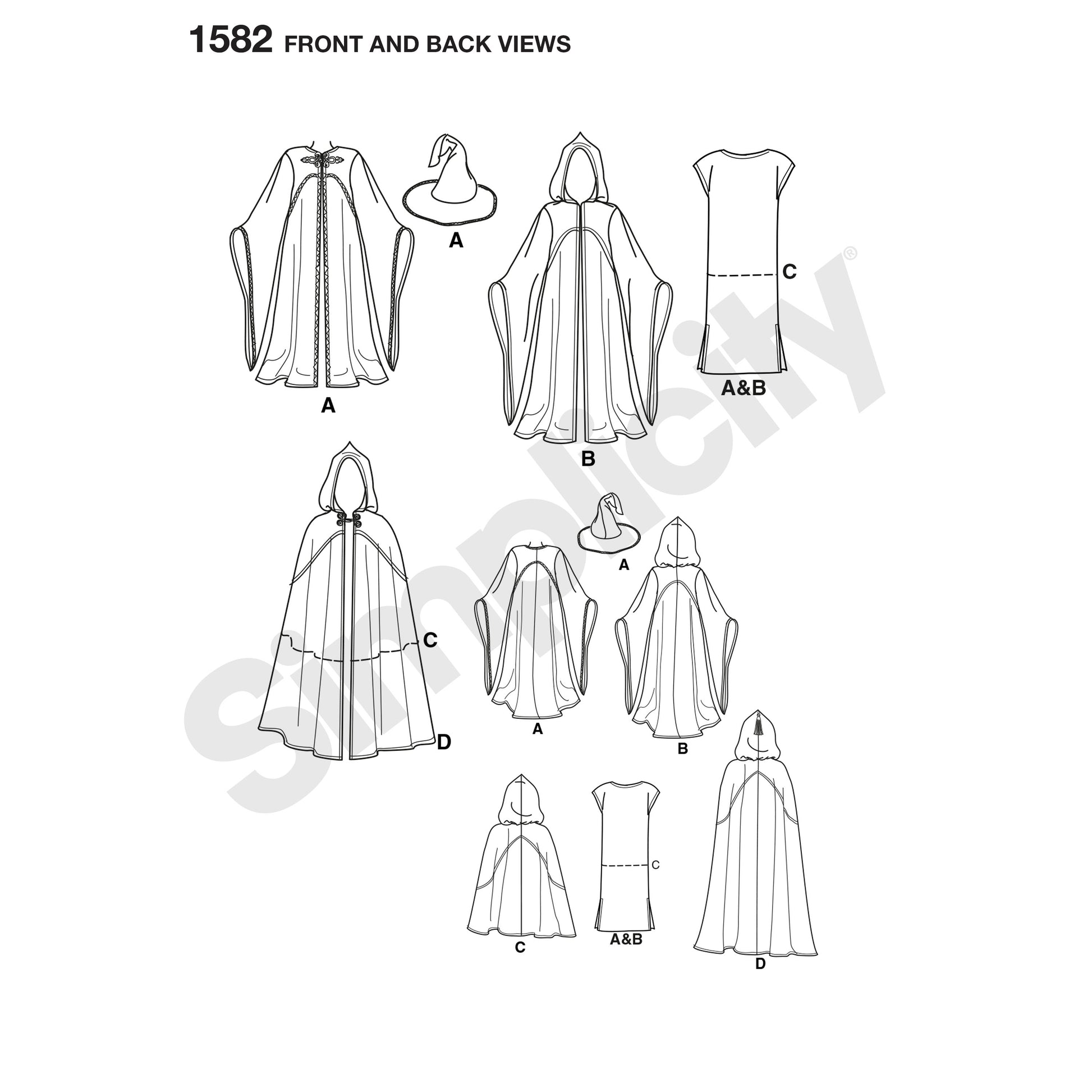 Symønster Simplicity 1582 - Kostume - Dame - Karneval | Billede 8