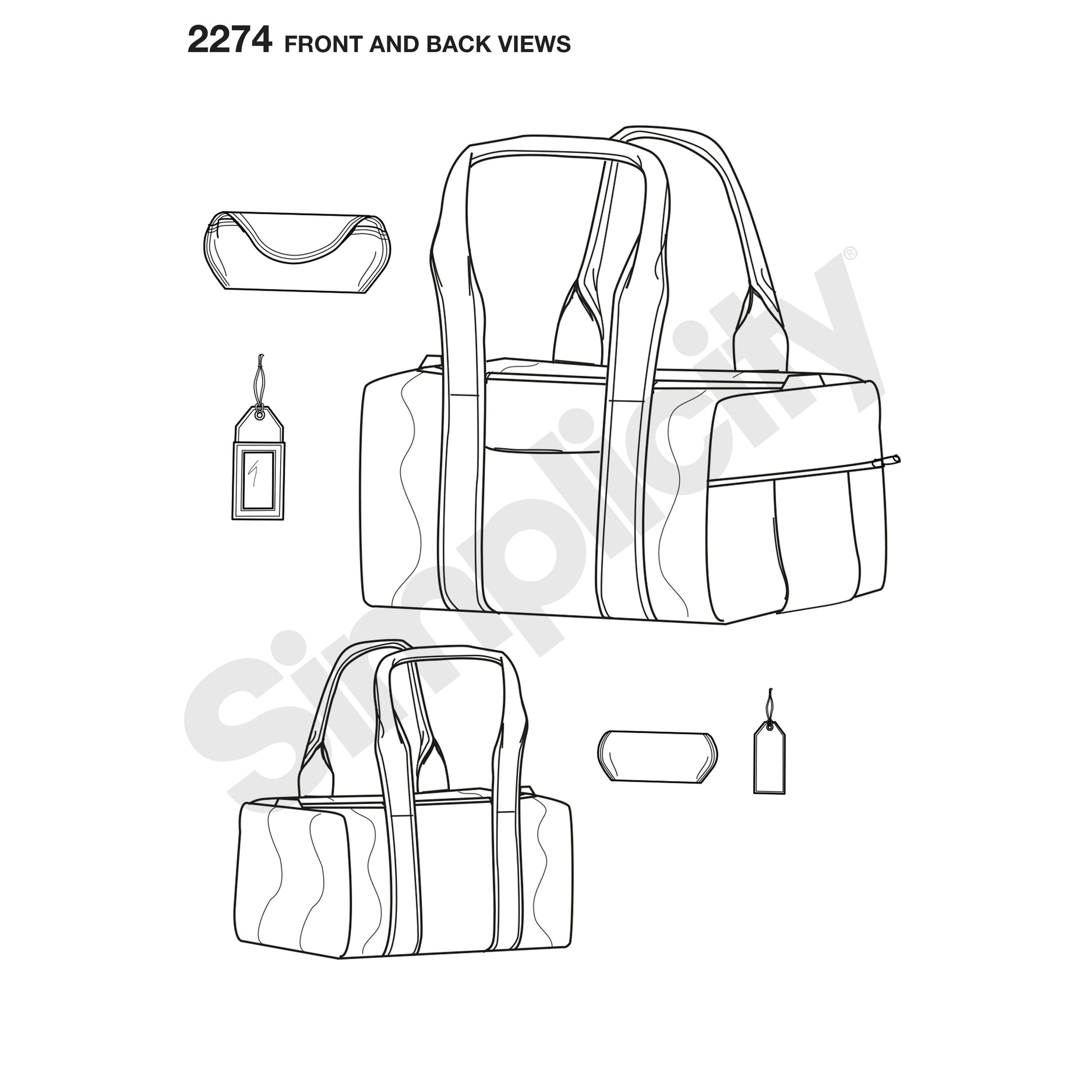 Symønster Simplicity 2274 - Bags | Billede 2