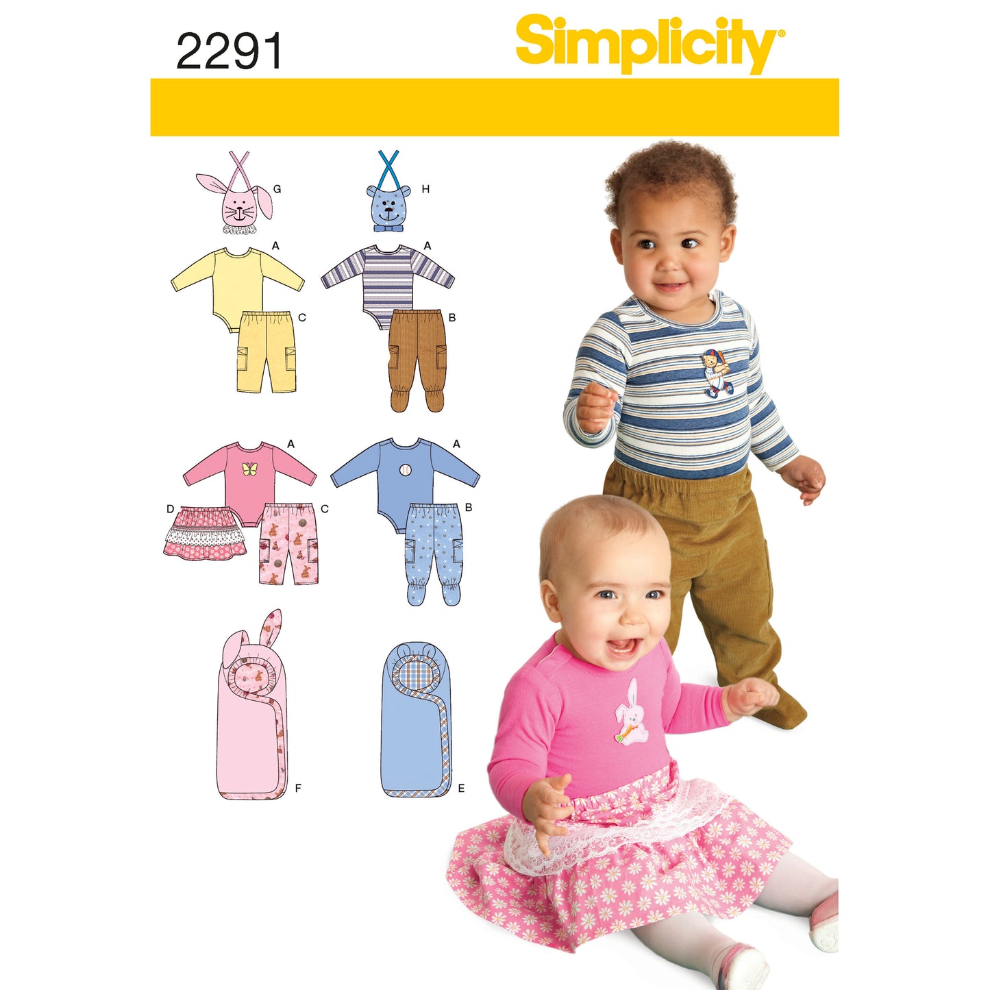 Symønster Simplicity 2291 - Bukser Nederdel - Baby | Billede 2