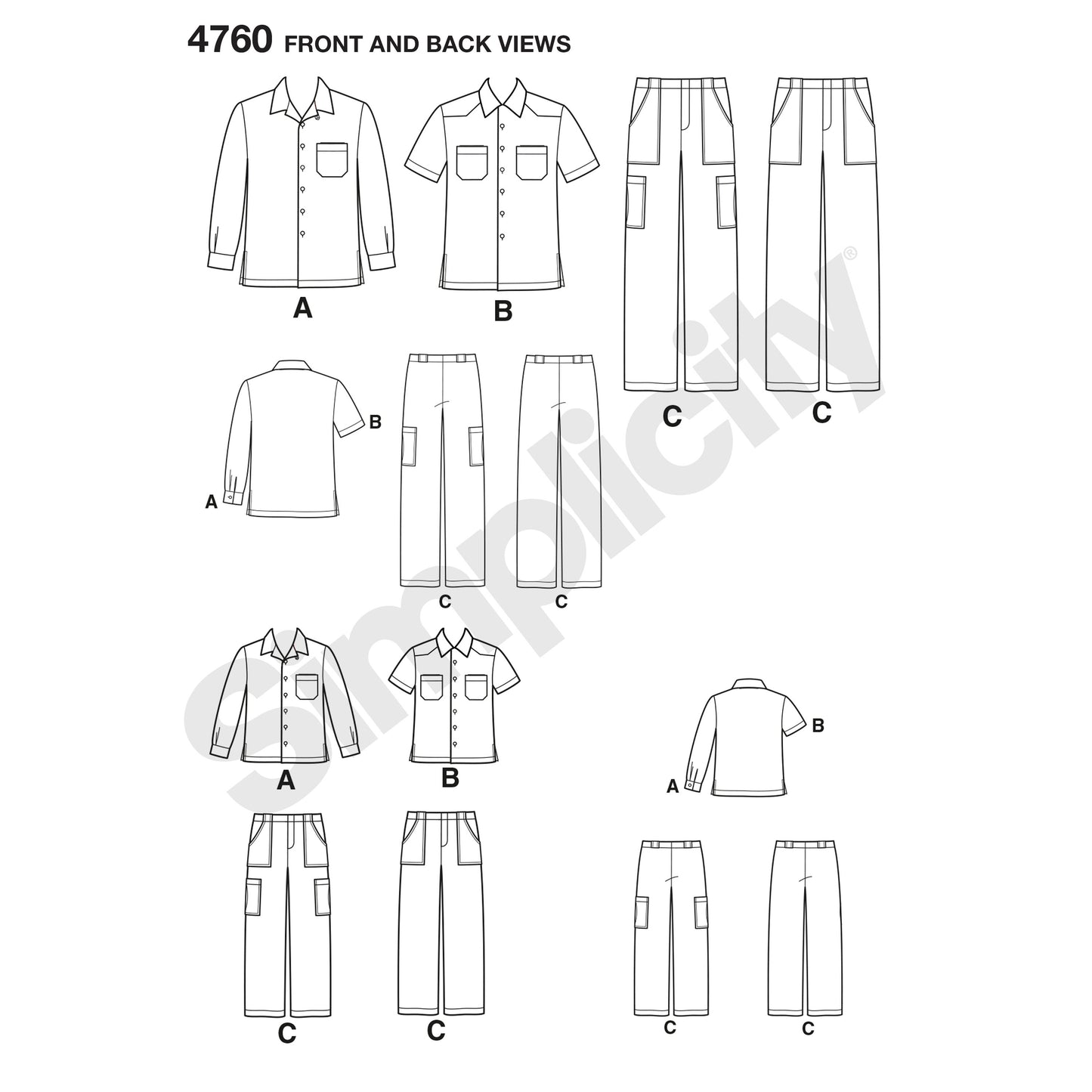Symønster Simplicity 4760 - Bukser Skjorte - Dreng | Billede 6