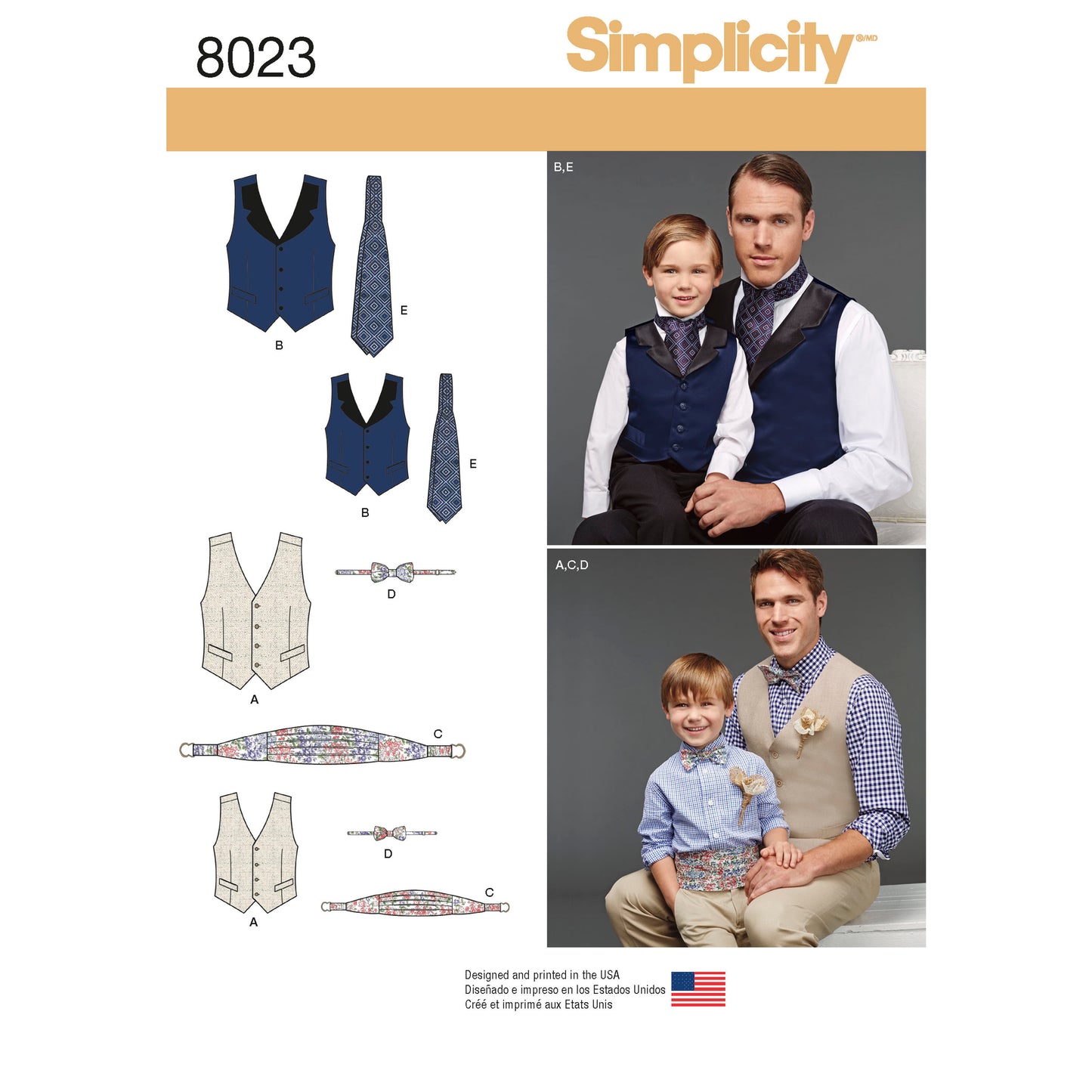 Symønster Simplicity 8023 - Veste - Dreng - Rekvisiter | Billede 7