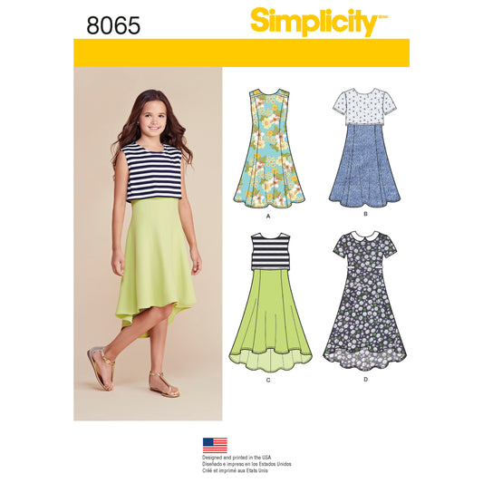 Symønster Simplicity 8065 - Kjole - Pige | Billede 2