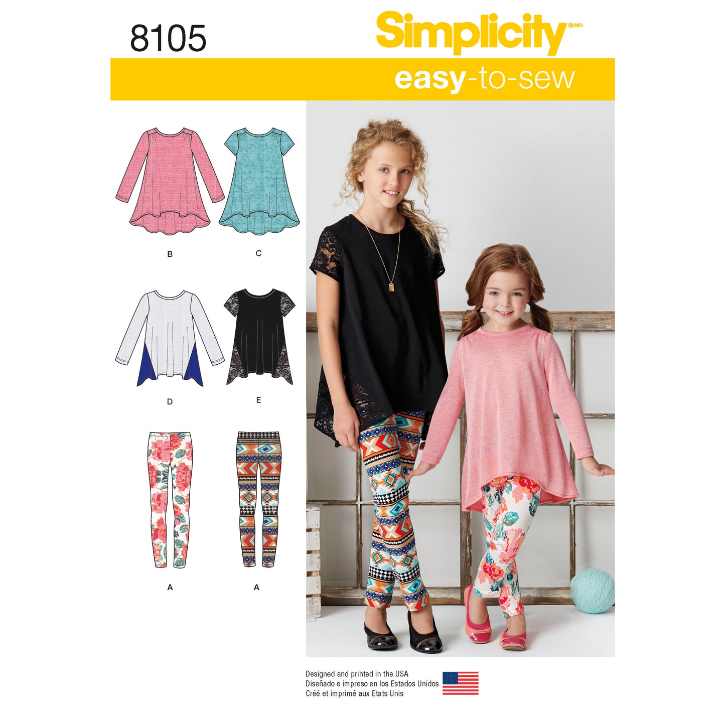 Symønster Simplicity 8105 - Tunika - Pige - Hat | Billede 3