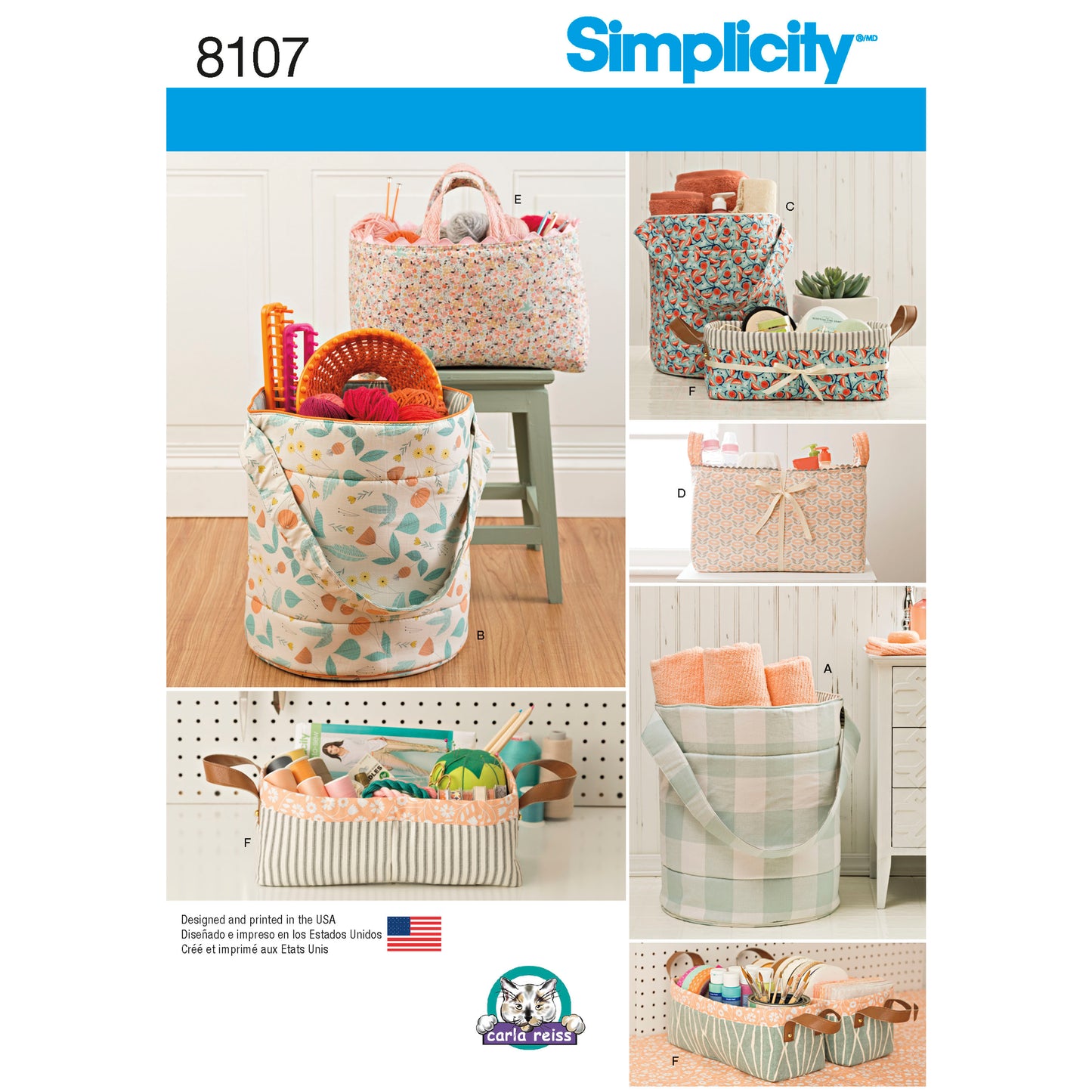 Symønster Simplicity 8107 - Bucket, Basket & Tote Organizers | Billede 7