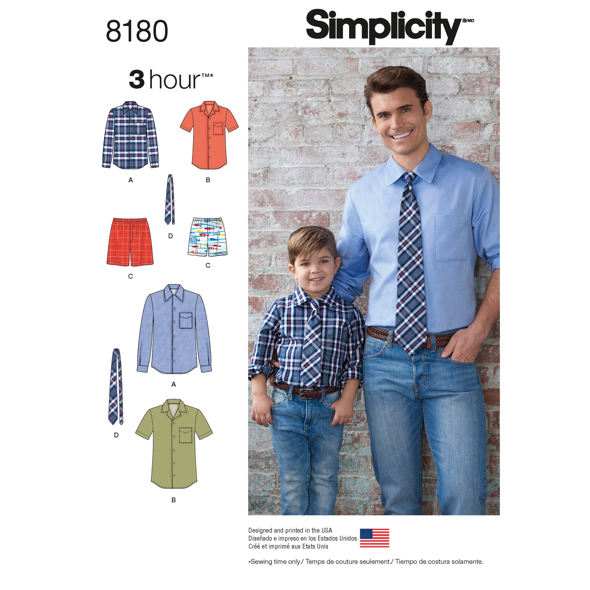 Symønster Simplicity 8180 - Skjorte Shorts - Dreng | Billede 4