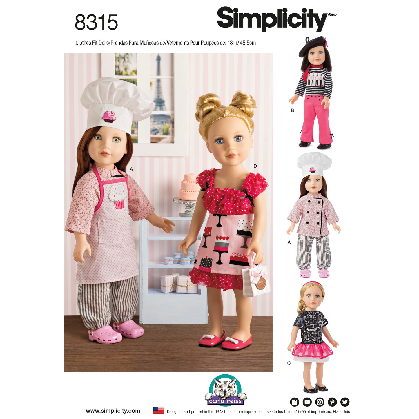 Symønster Simplicity 8315 - Frakke Skjorte - Dukketøj Taske Rekvisiter | Billede 7