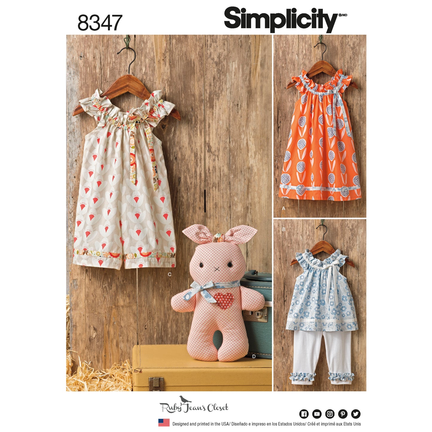 Symønster Simplicity 8347 - Kjole Top - Baby | Billede 4