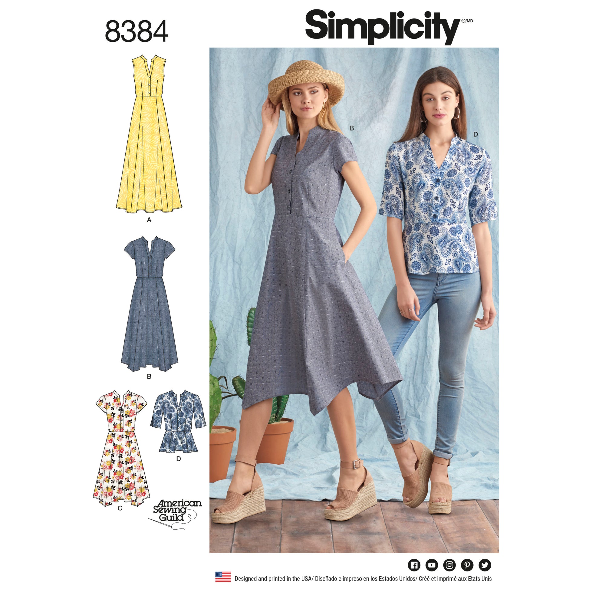 Symønster Simplicity 8384 - Kjole Top Skjorte - Dame | Billede 7