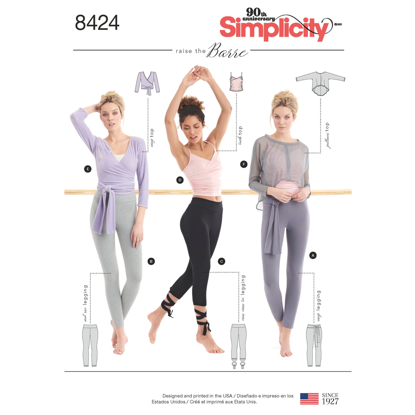 Symønster Simplicity 8424 - Top Trøje Sportstøj - Dame | Billede 5