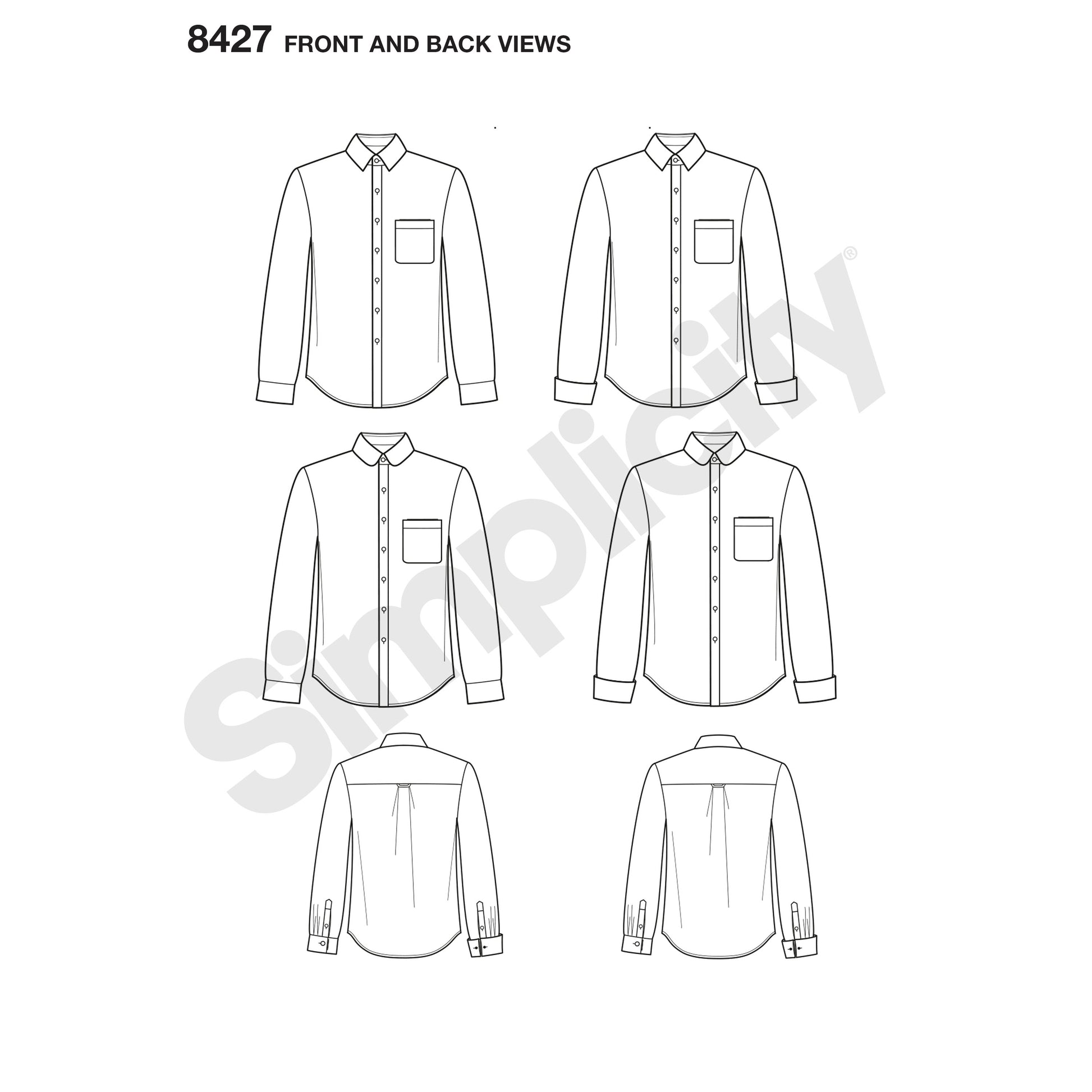 Symønster Simplicity 8427 - Skjorte | Billede 10