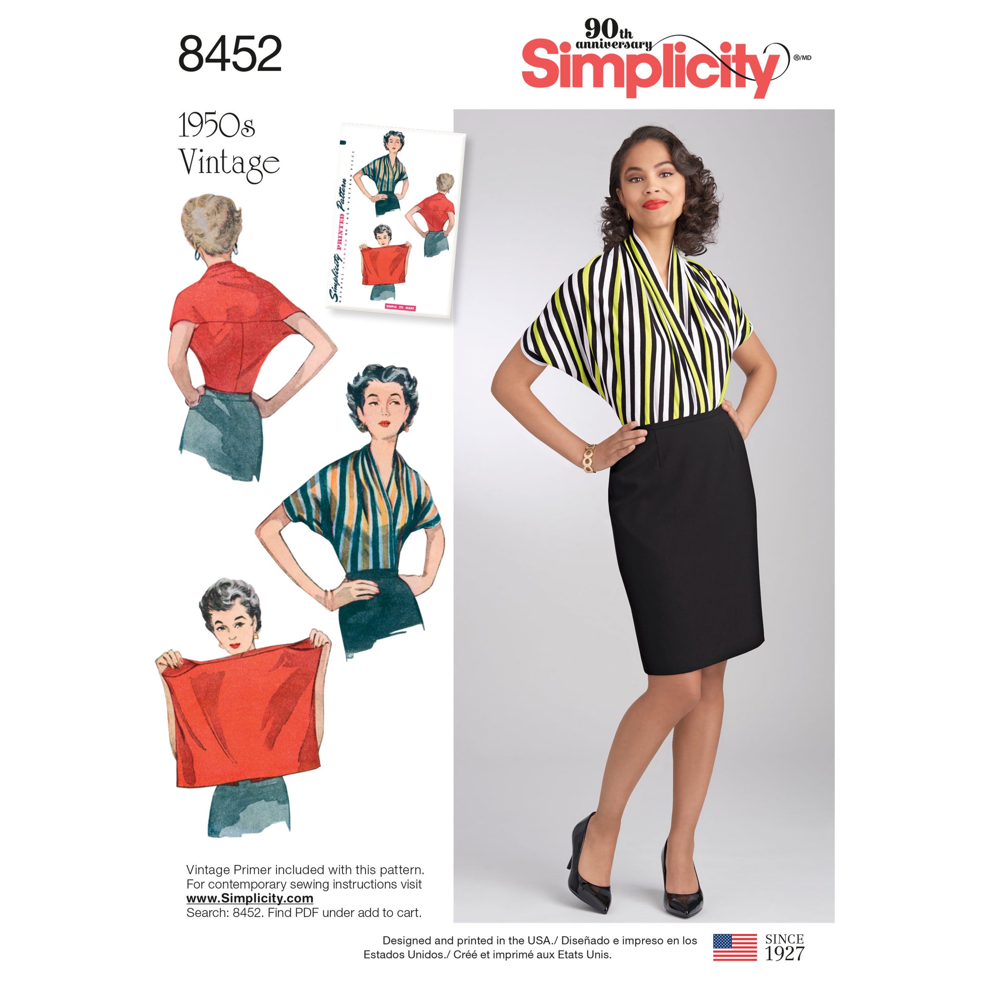 Symønster Simplicity 8452 - Bluse Vintage - Dame | Billede 6