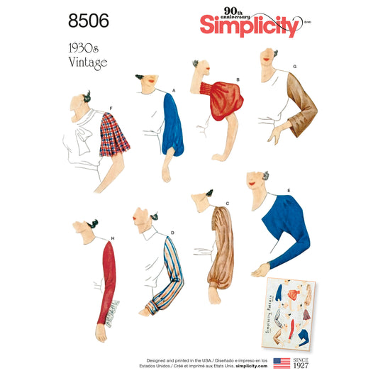 Symønster Simplicity 8506 - Kjole Top Vintage - Dame | Billede 1