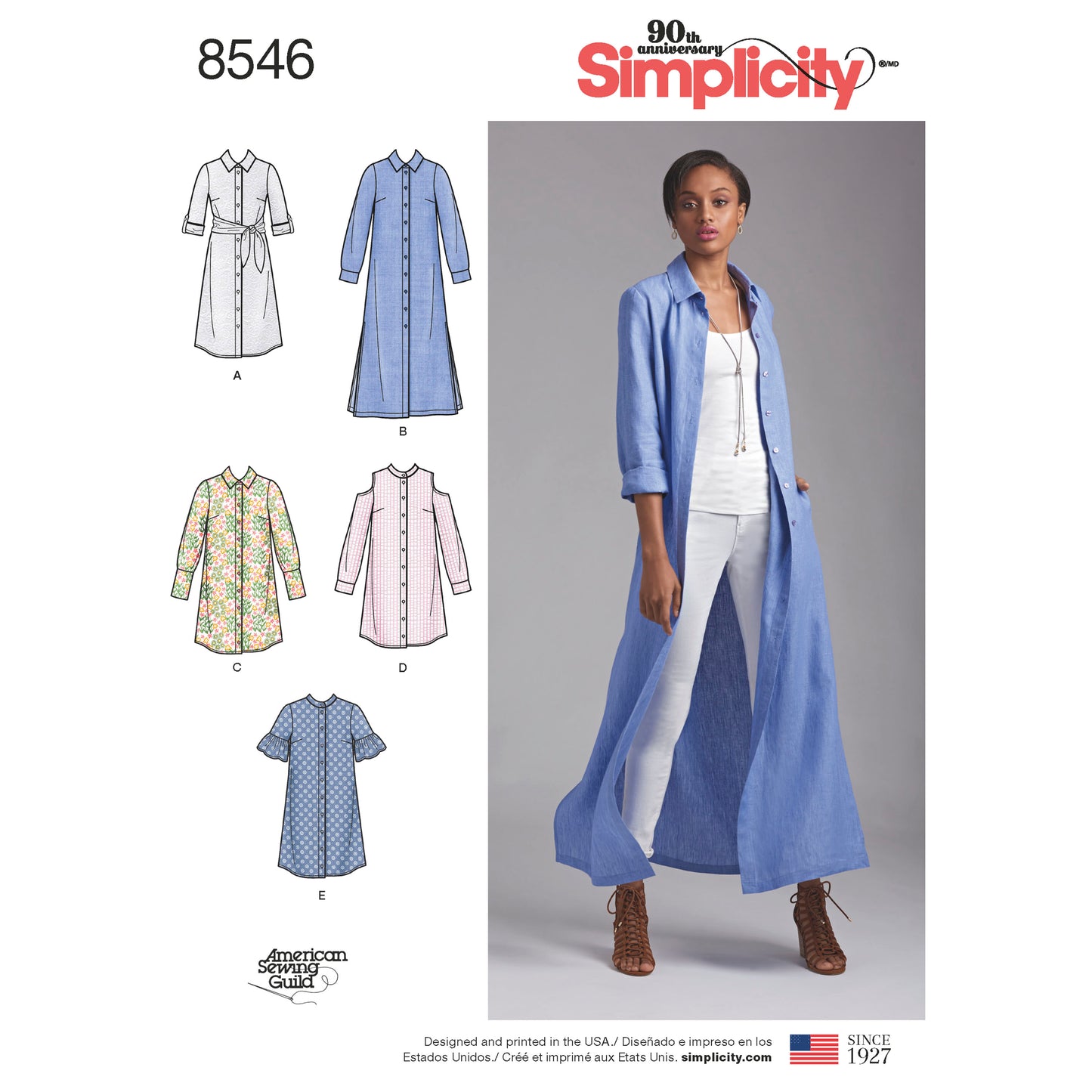 Symønster Simplicity 8546 - Kjole Skjorte - Dame | Billede 1