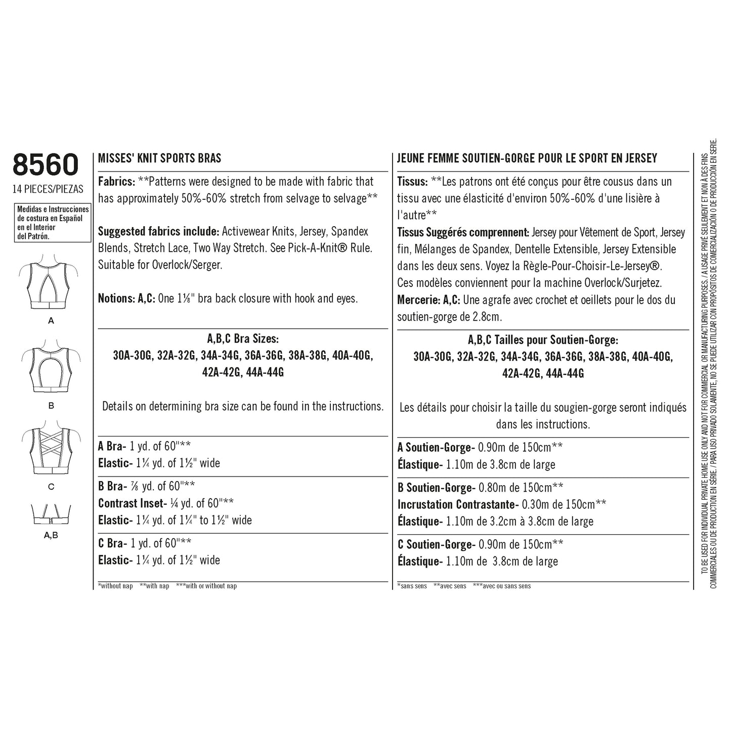 Symønster Simplicity 8560 - Sportstøj - Dame - Idræt | Billede 6