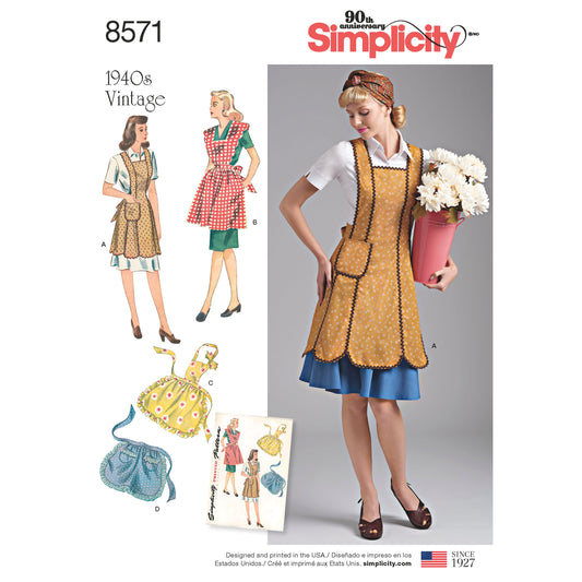 Symønster Simplicity 8571 - Vintage Forklæde - Dame | Billede 1