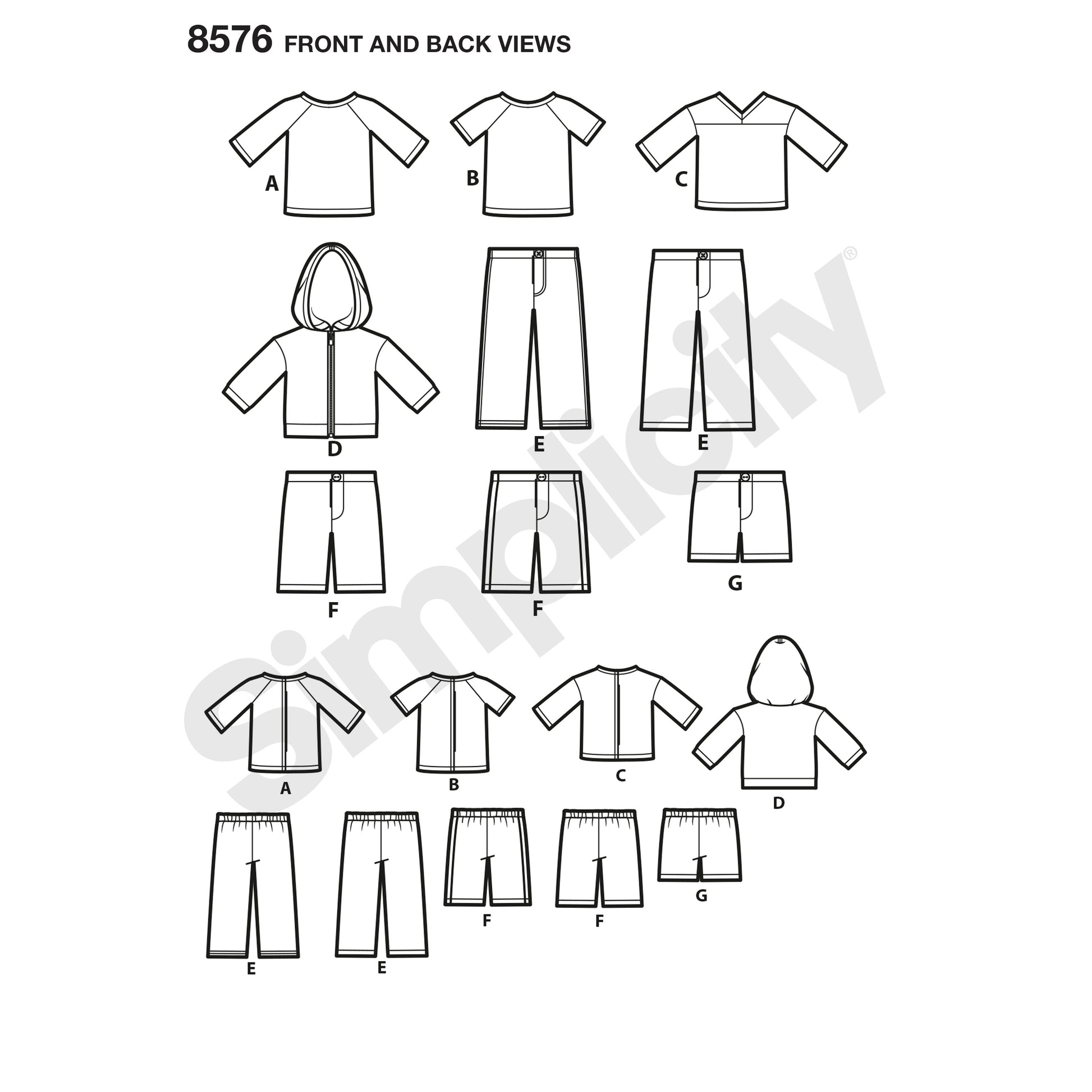 Symønster Simplicity 8576 - Skjorte - Dreng - Dukketøj Taske Rekvisiter | Billede 3
