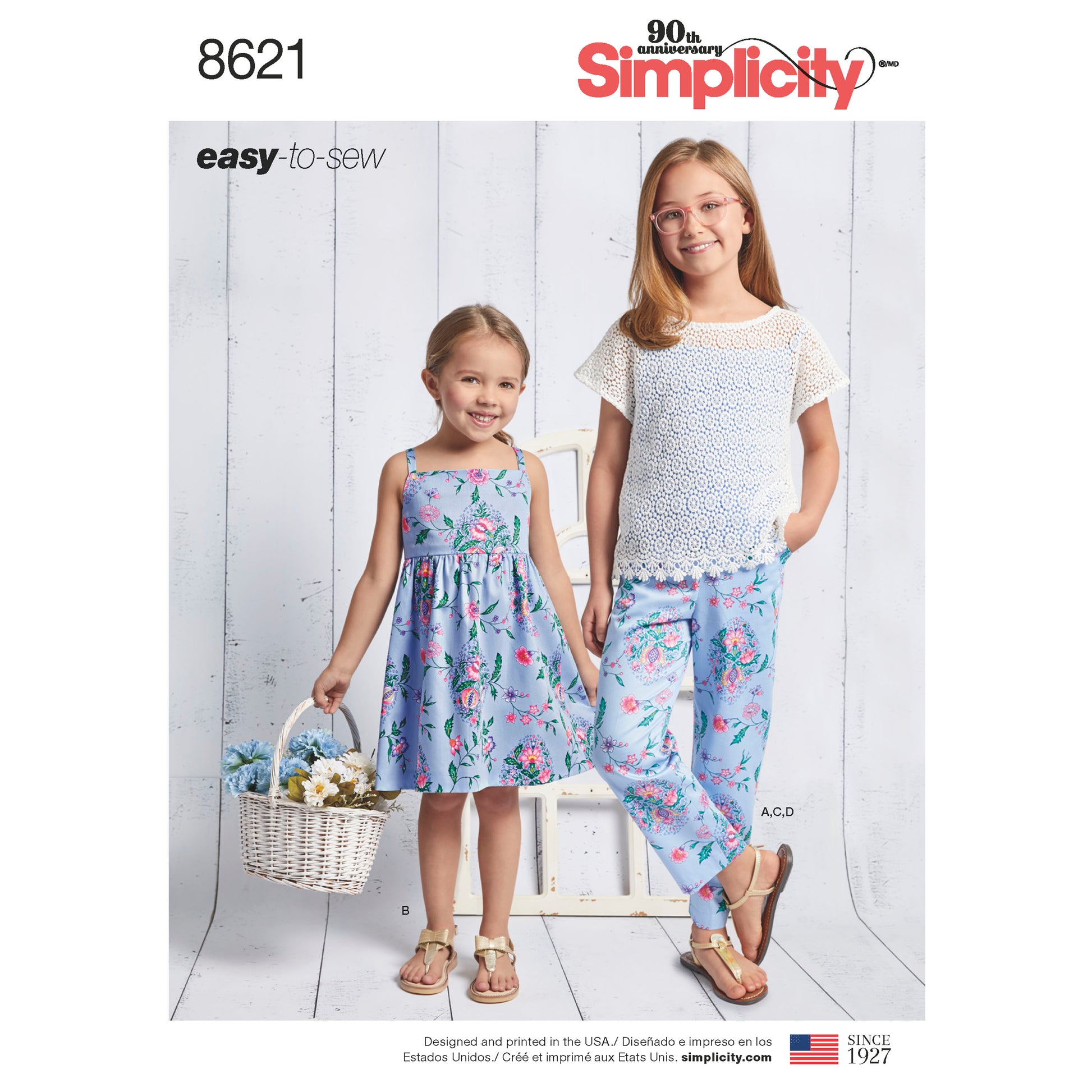 Symønster Simplicity 8621 - Kjole Top Bukser - Pige - Påske | Billede 7