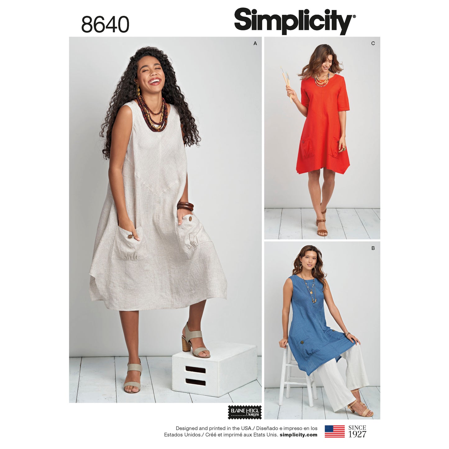Symønster Simplicity 8640 - Kjole Tunika - Dame | Billede 8