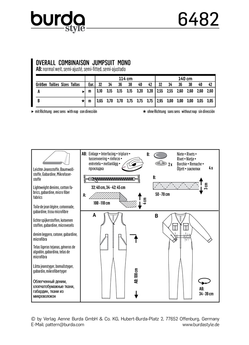 Symønster PDF symønster - Burda 6482 - Bluse Buksedragt Top Skjorte Coordinates - Dame - Casual | Billede 4