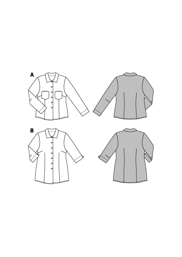 Symønster Burda 6614 - Bluse Skjorte Top - Dame | Billede 6