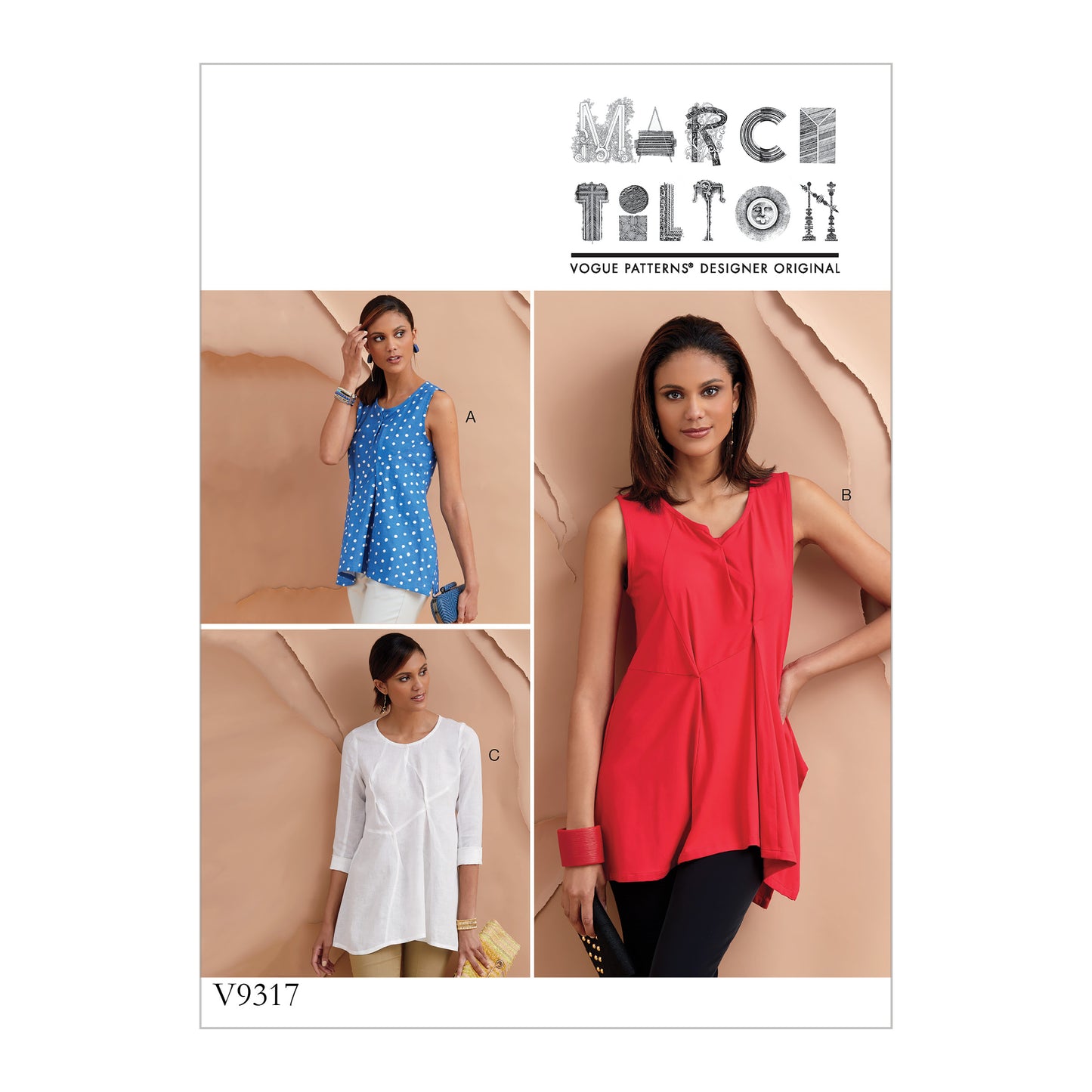 Symønster Vogue Patterns 9317 - Top - Dame | Design: Marcy Tilton | Billede 8