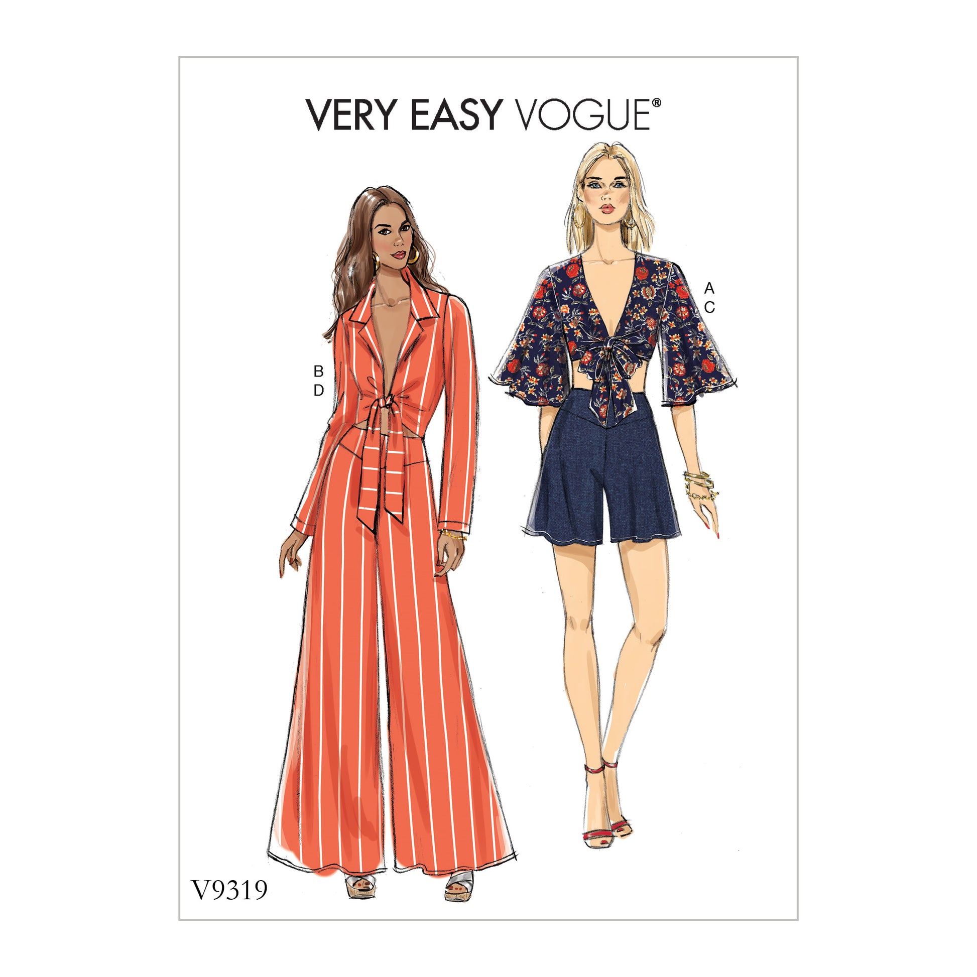 Symønster Vogue Patterns 9319 - Bukser Shorts Top - Dame | Billede 5