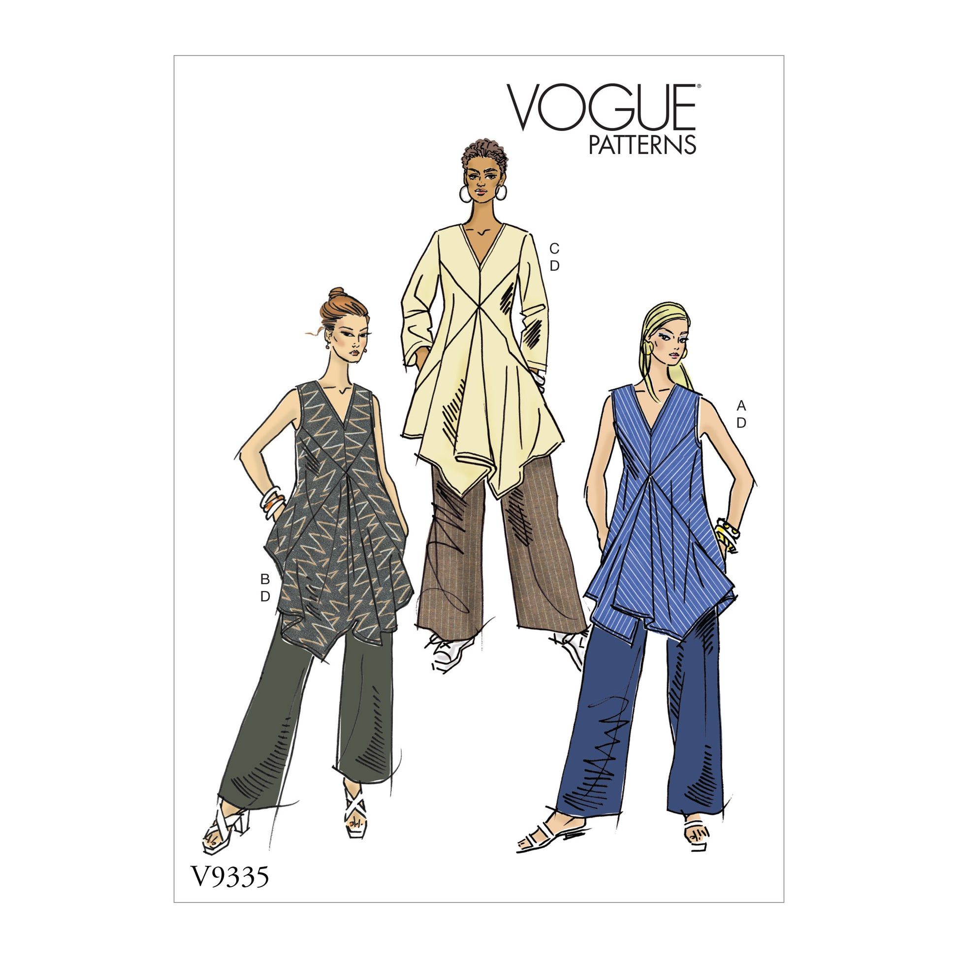 Symønster Vogue Patterns 9335 - Tunika Bukser Trøje - Dame | Billede 6